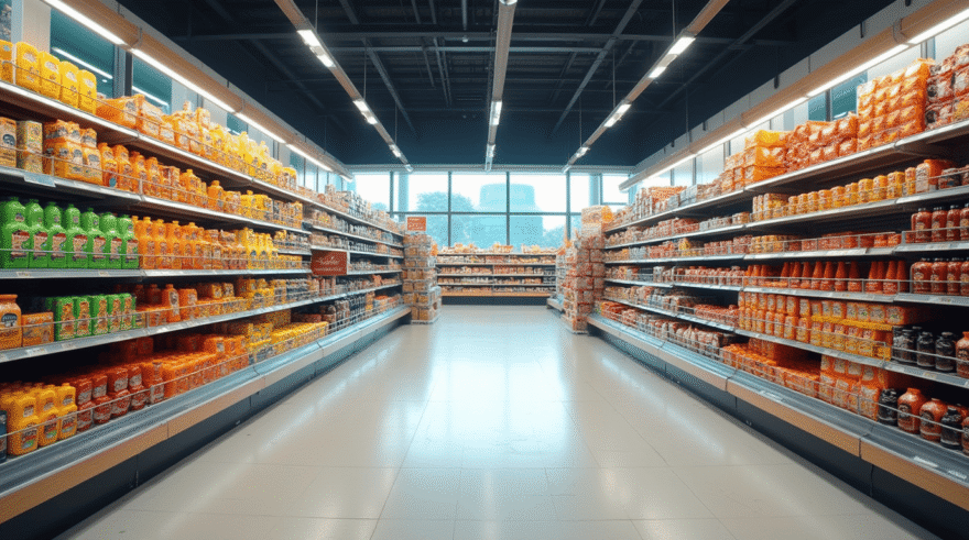 Ein leerer Supermarkt