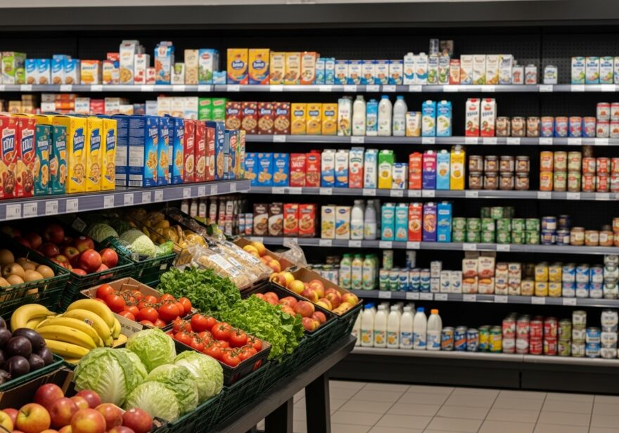 Lebensmittel im Supermarkt