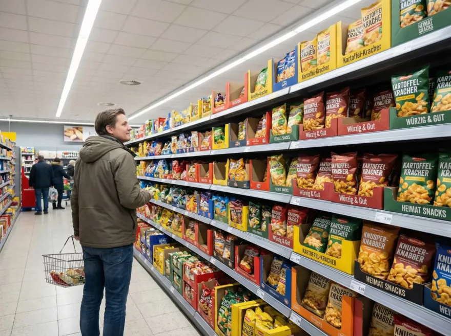 Bei Chips ist die Auswahl sehr groß im Supermarkt