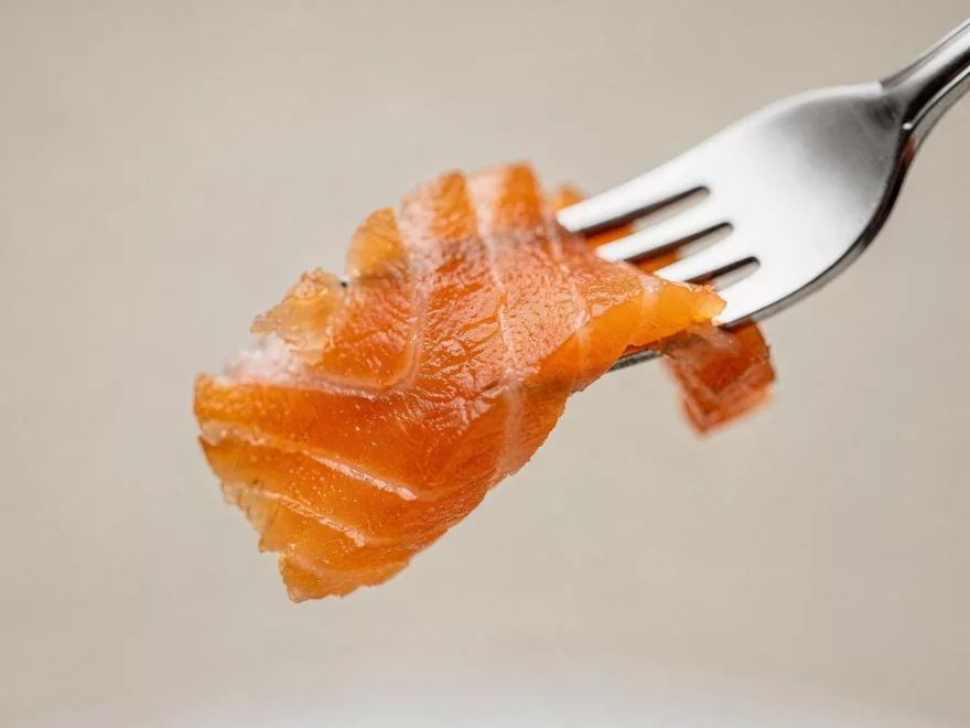 Eine Gabel Lachs