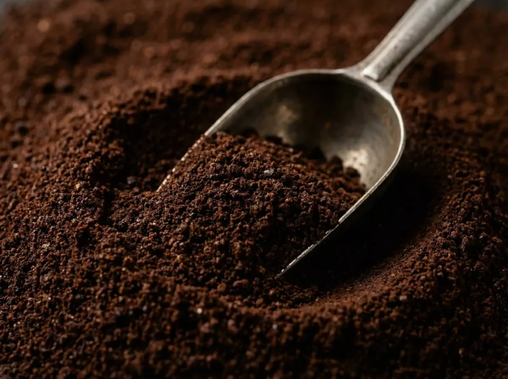 Kaffeepulver in Nahaufnahme