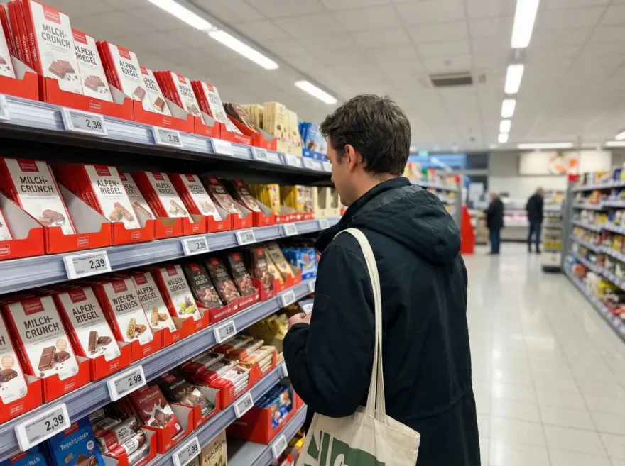 Ein Kunde im Supermarkt