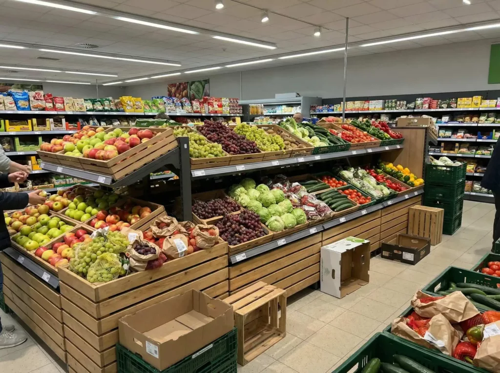 Obst und Gemüse im Supermarkt