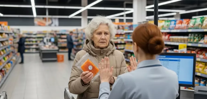 Eine Frau möchte ein Produkt umtauschen.