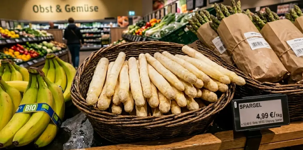 Spargel im Supermarkt