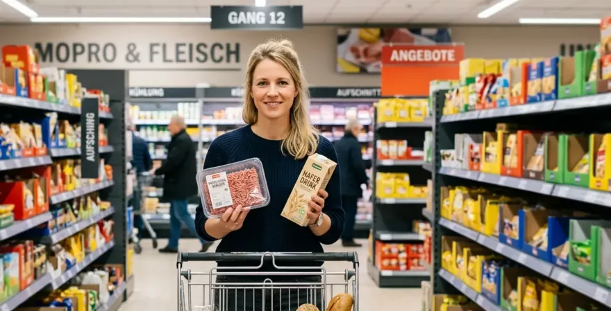 Eine Frau im Supermarkt